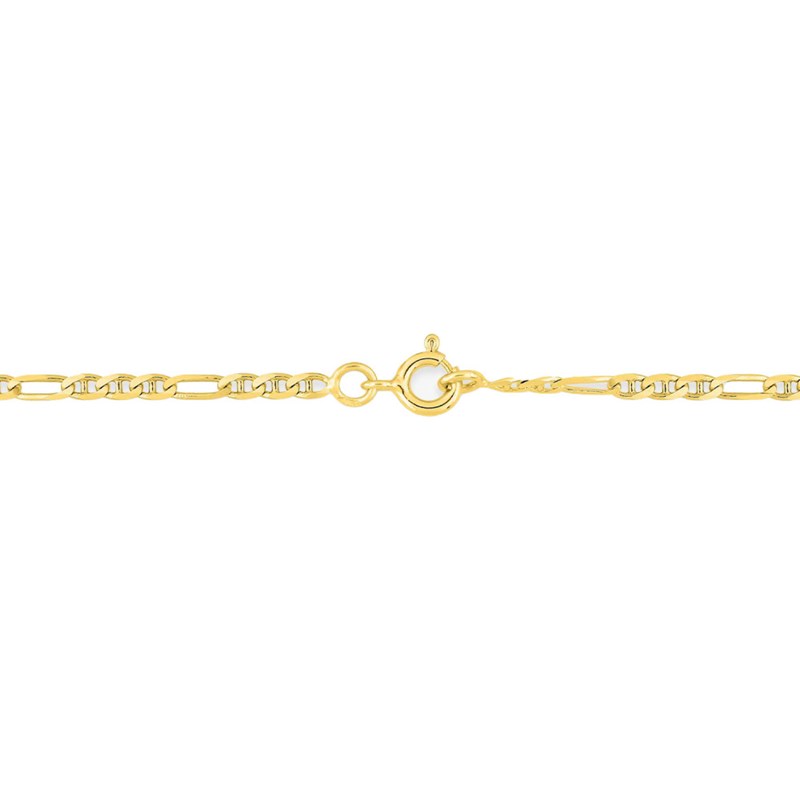 Bracelet Mixte 18 cm - Gourmette Marine - Or 18 Carats - Largeur 2 mm