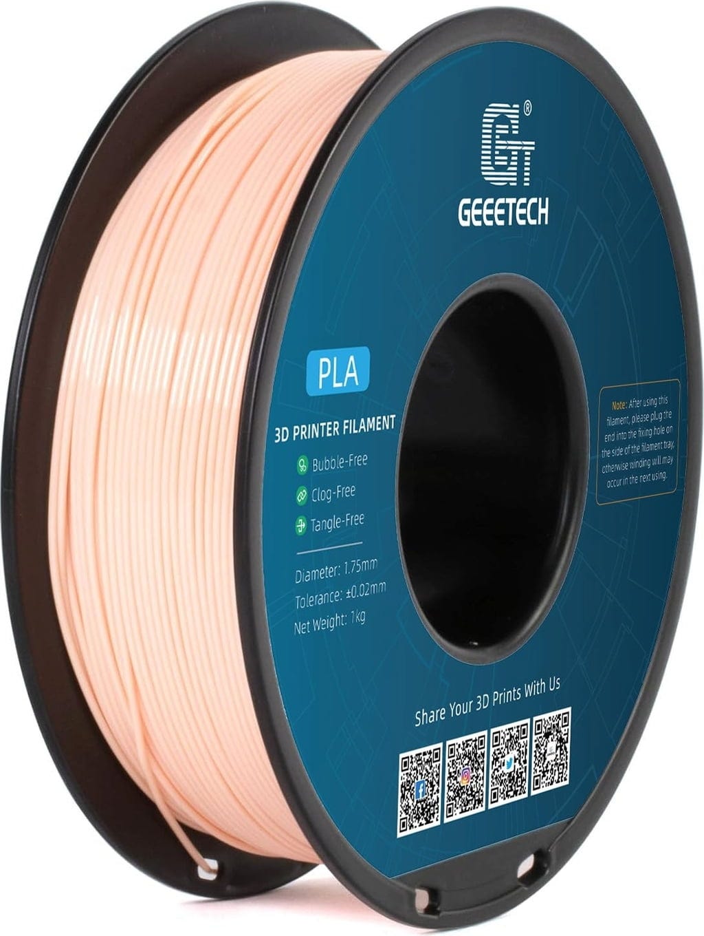 GEEETECH  PLA Skin, 1,75 mm / 1000 g    Leicht druckbares Filament mit geringen Fertigungstoleranzen