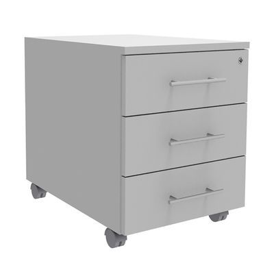 Caisson mobile INEO JET UP Bureau Vallée - L43 x H56 x P60 cm - 3 Tiroirs - façade blanc perle