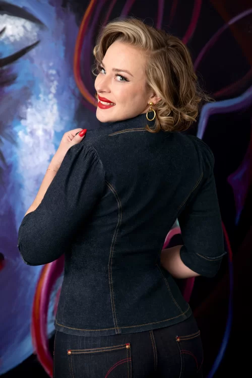 Rock-a-Booty Lisa denim blouse in klassiek blauw