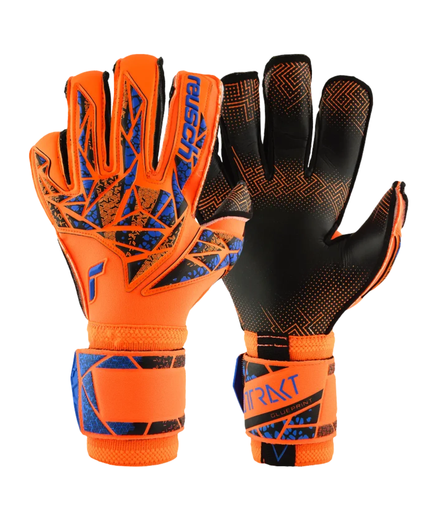 Reusch Attrakt Gold X Evolution GluePrint TW-Handschuhe Night Spark 2024 Orange Blau F2211