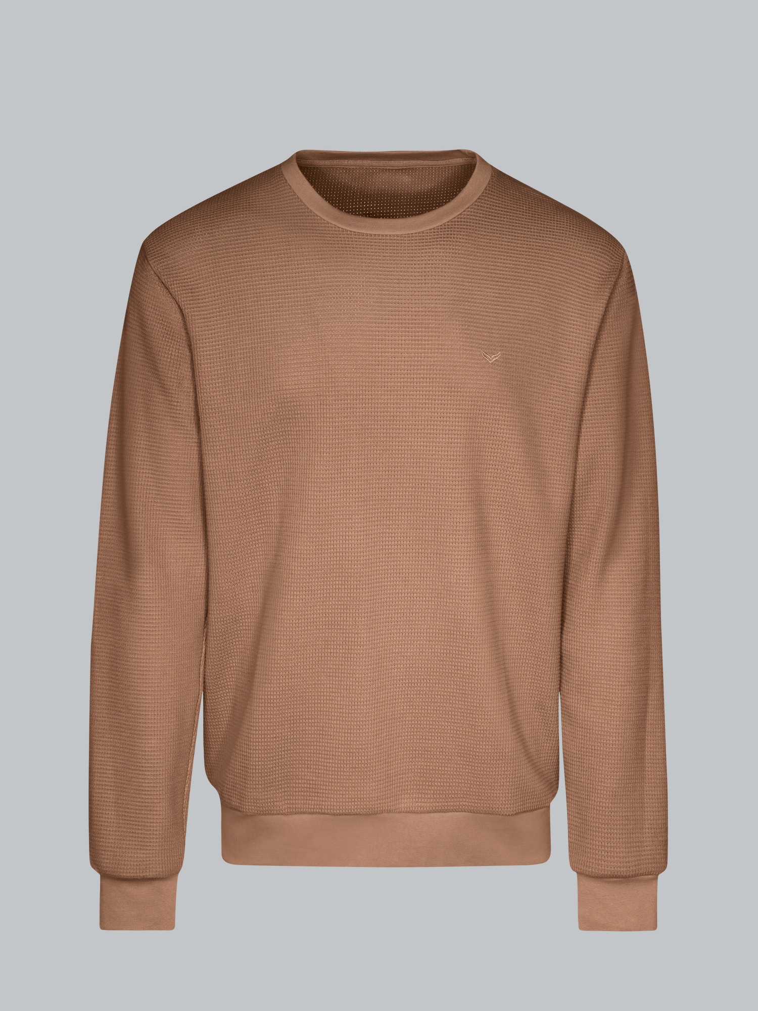 Sweatshirt in Waffeloptik Haselnuss