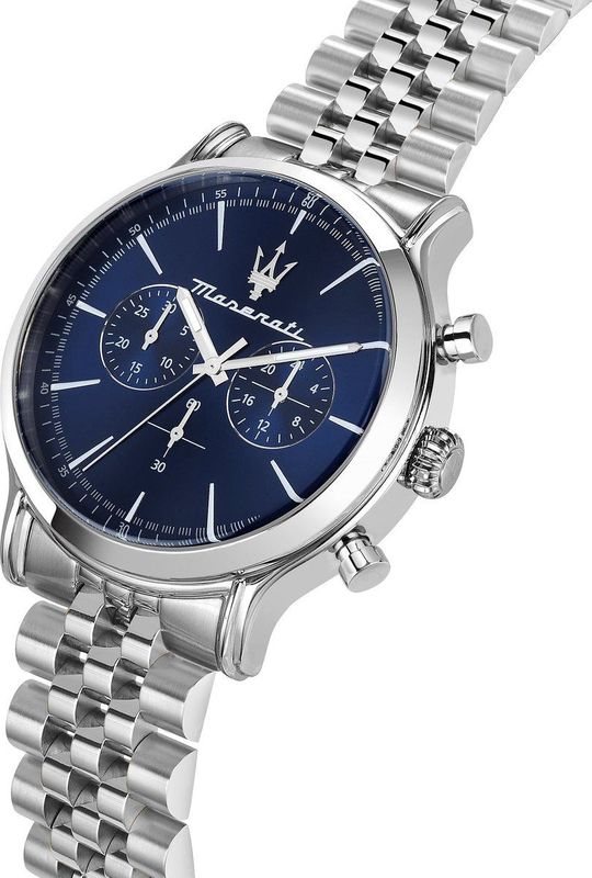 Maserati Epoca 42 Chr Blue Dial Br Ss Horloge Blauw