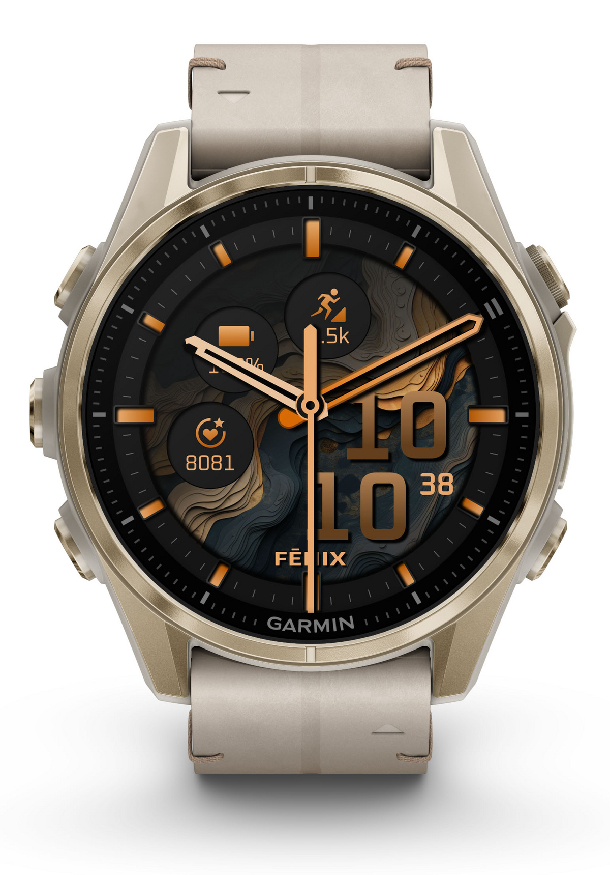 Garmin Fenix 8 43mm AMOLED Saphir Nebelgrau / Softgold
