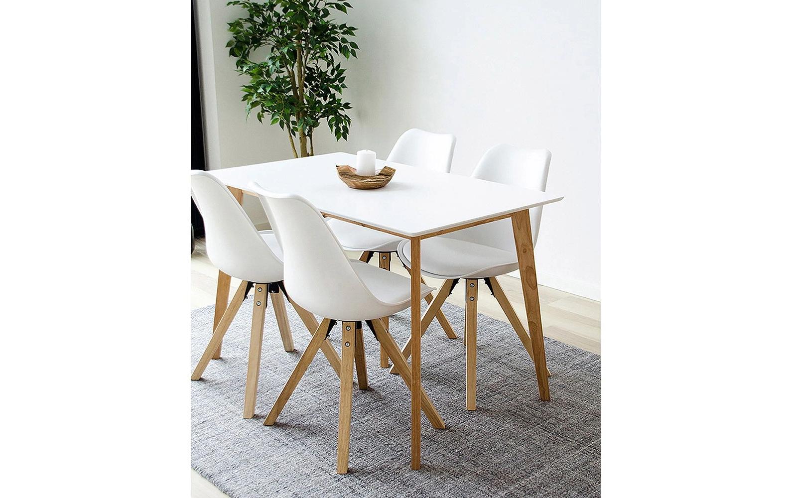 Tisch Vojens 120 x 75 cm, Braun/Weiss<br>Esszimmertisch