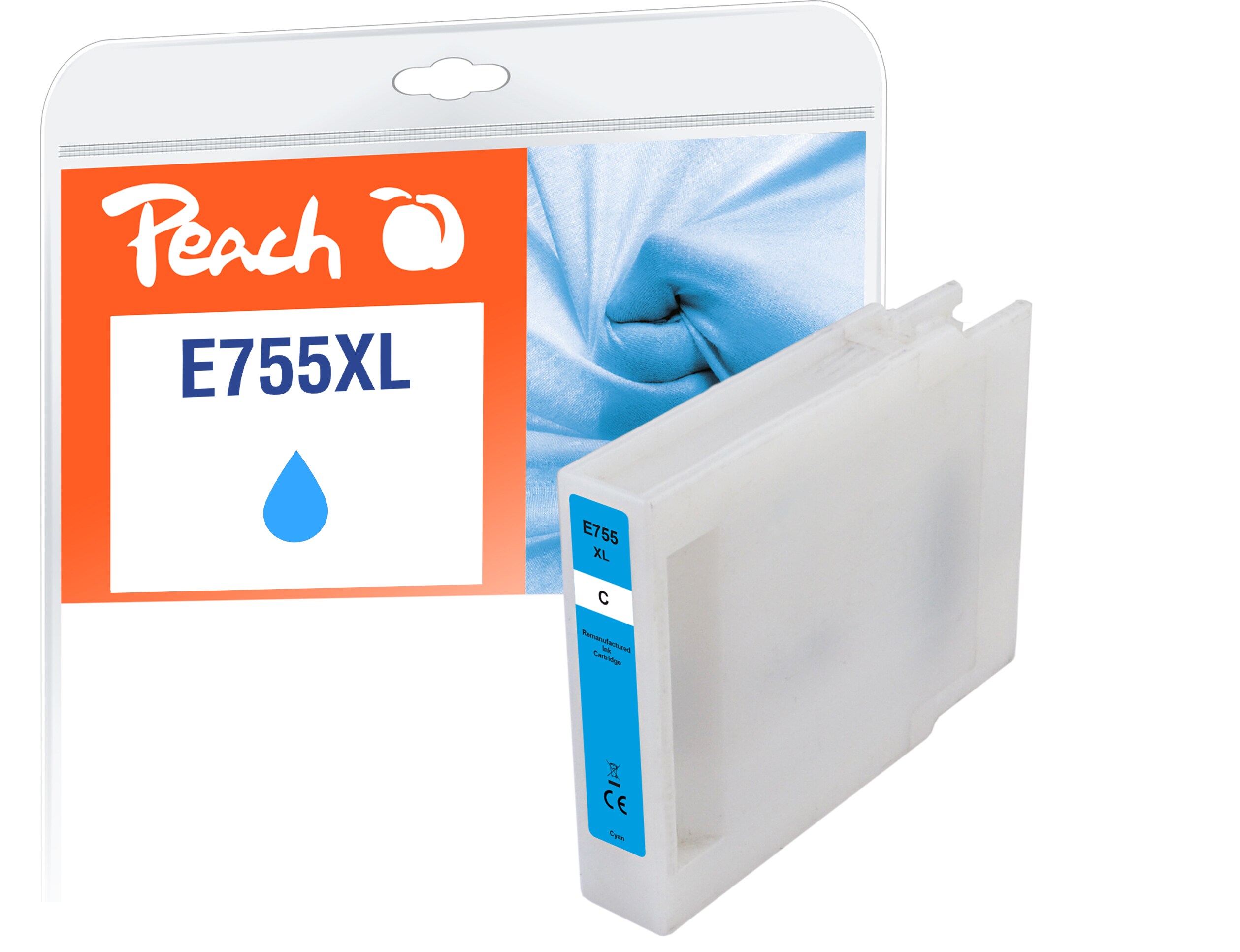 Peach E754/755/756 XL Druckerpatrone XL cy ersetzt Epson T7552C, C13T755240 für z.B. Epson WorkForce Pro WF -6530 MFP, Epson WorkForce Pro WF -8090 (wiederaufbereitet)