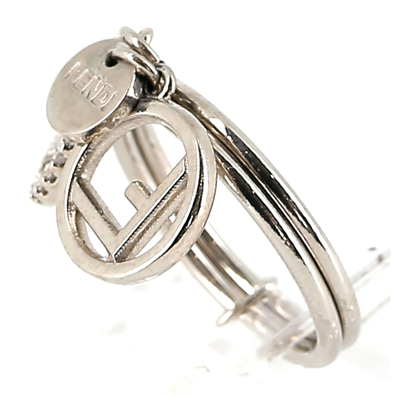 Fendi Bague en Métal & Strass argenté - Très bon état