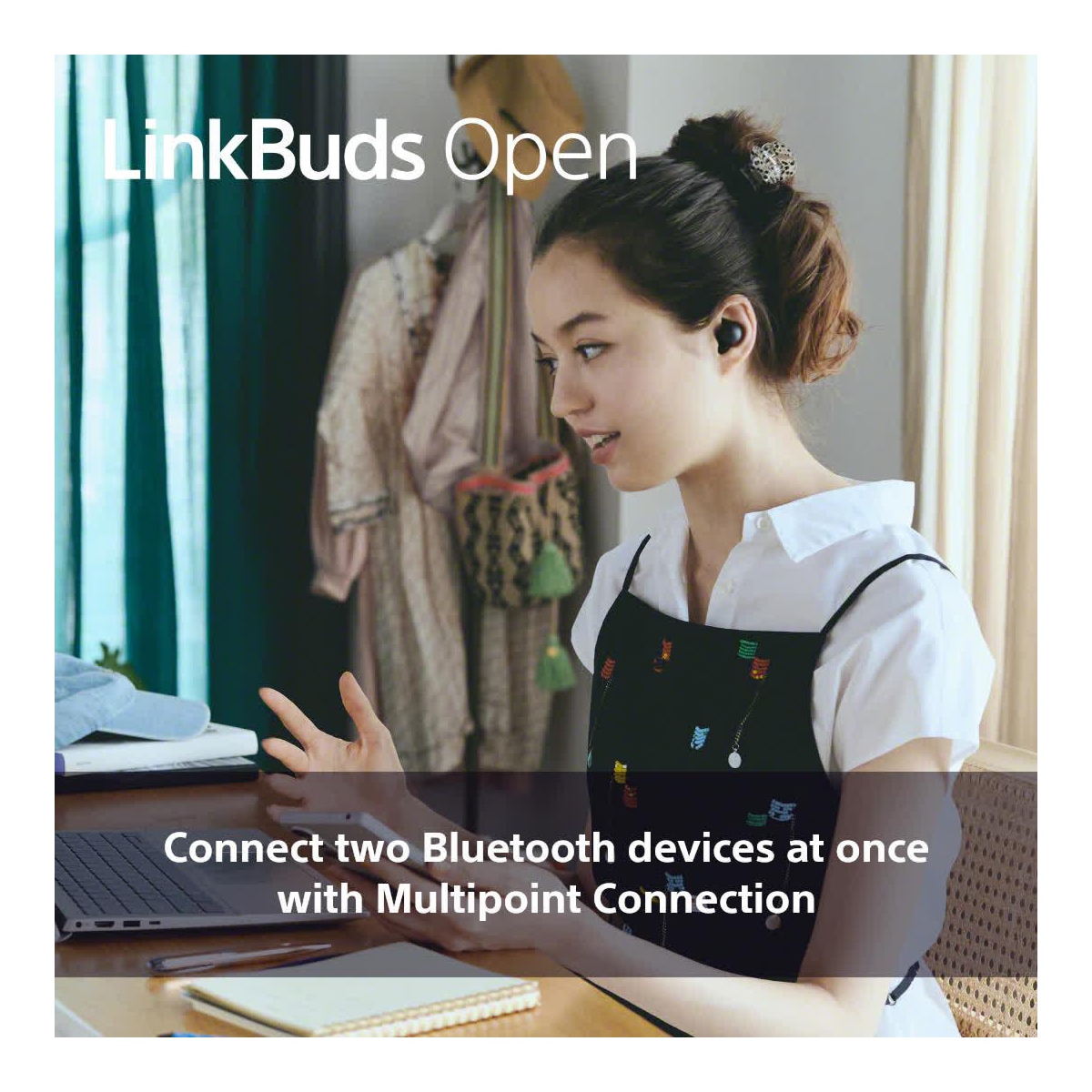 Sony LinkBuds Open helt trådløse in-ear hodetelefoner (sort)