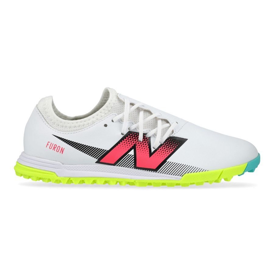New Balance Furon V7 Dispatch TF - Blanc/Violet/Jaune Fluo Enfant