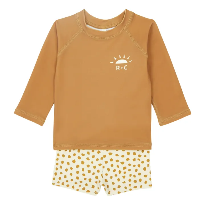 Rylee + Cru T-Shirt Anti-UV + Short Imprimé | Camel