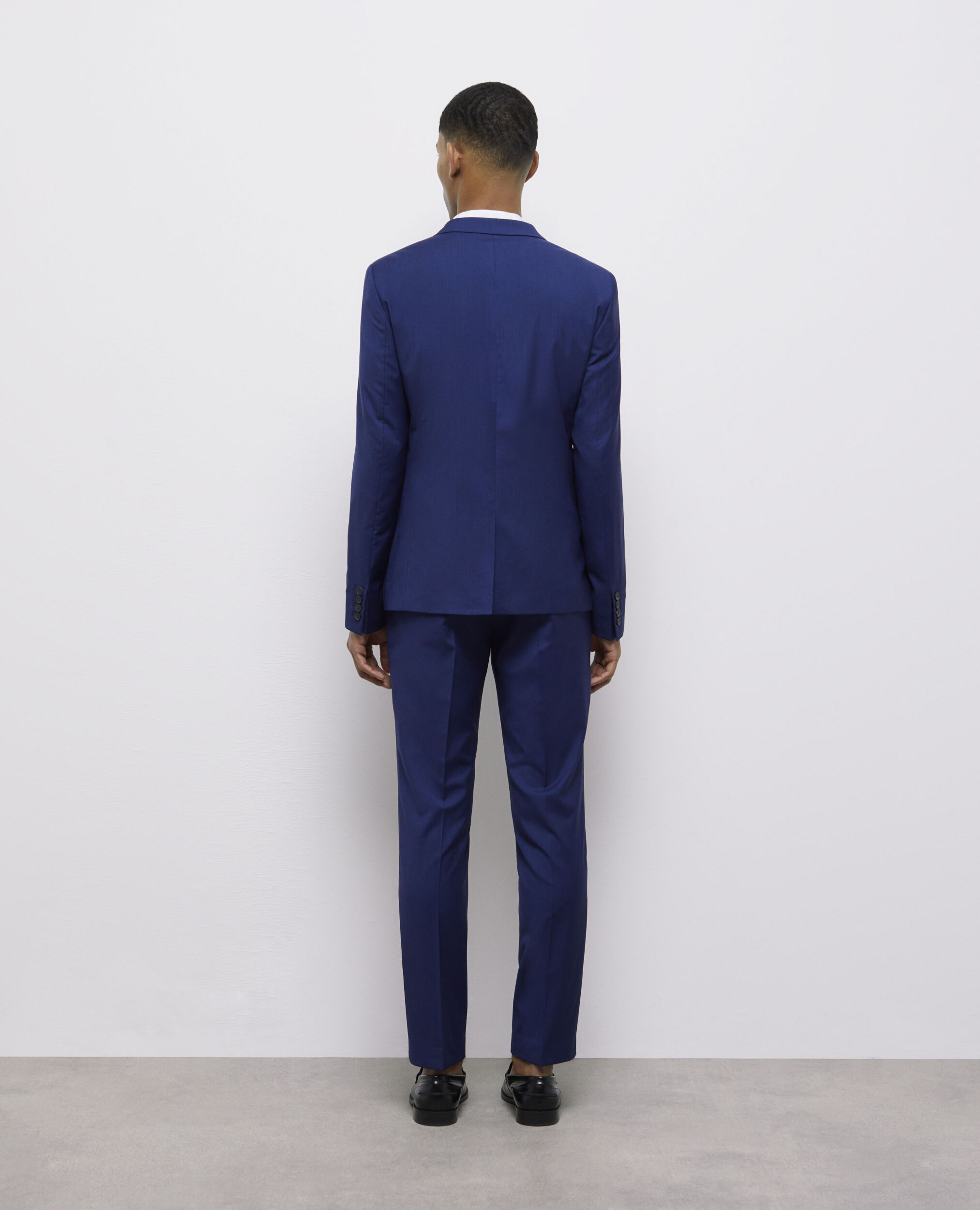 Veste de costume micro motif bleu marine