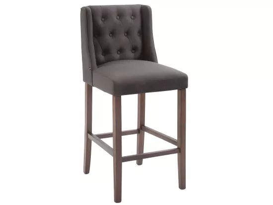 Tabourets de bar - Tissu & Bois - Gris foncé - Cassandra