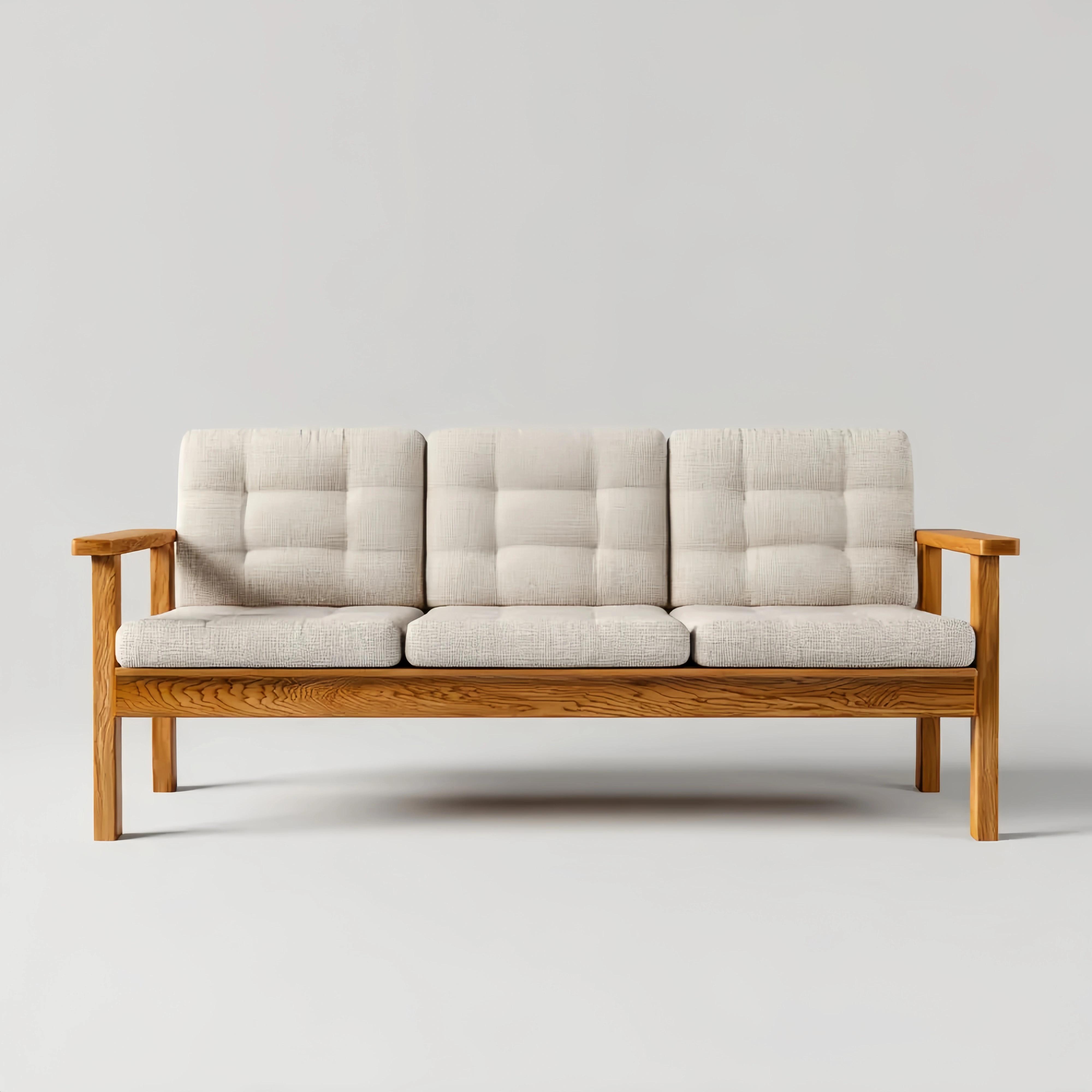 3-Sitzer-Sofa Holzrahmen Stoffpolster 210x80x75 cm – Beige – Skandinav