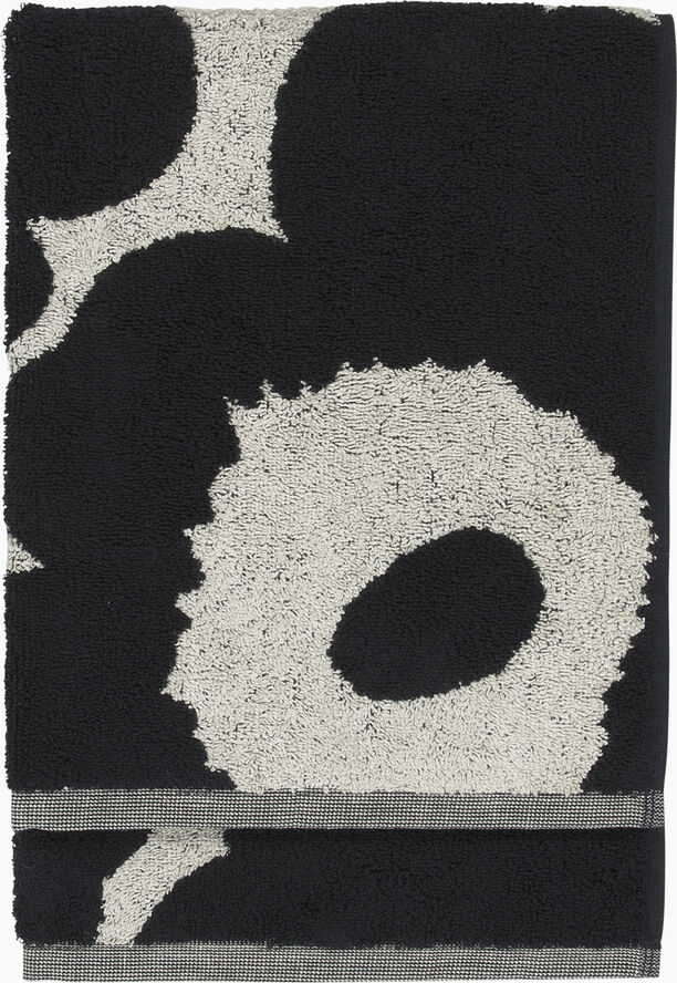 Marimekko UNIKKO COTTON/LINEN BATH TOWEL Cotton, dark blue