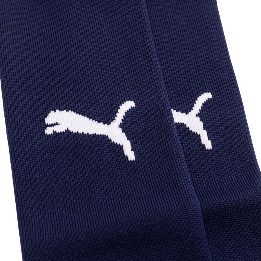 PUMA teamGOAL Jambière - Bleu Marine/Blanc