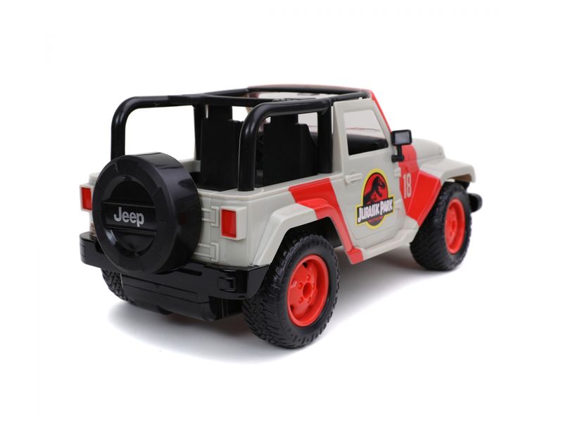Jada Toys Jurassic Park RC Jeep Wrangler RTR, 1:16 Ferngesteuerter Jeep Wrangler Geländewagen im Jurassic Park Design