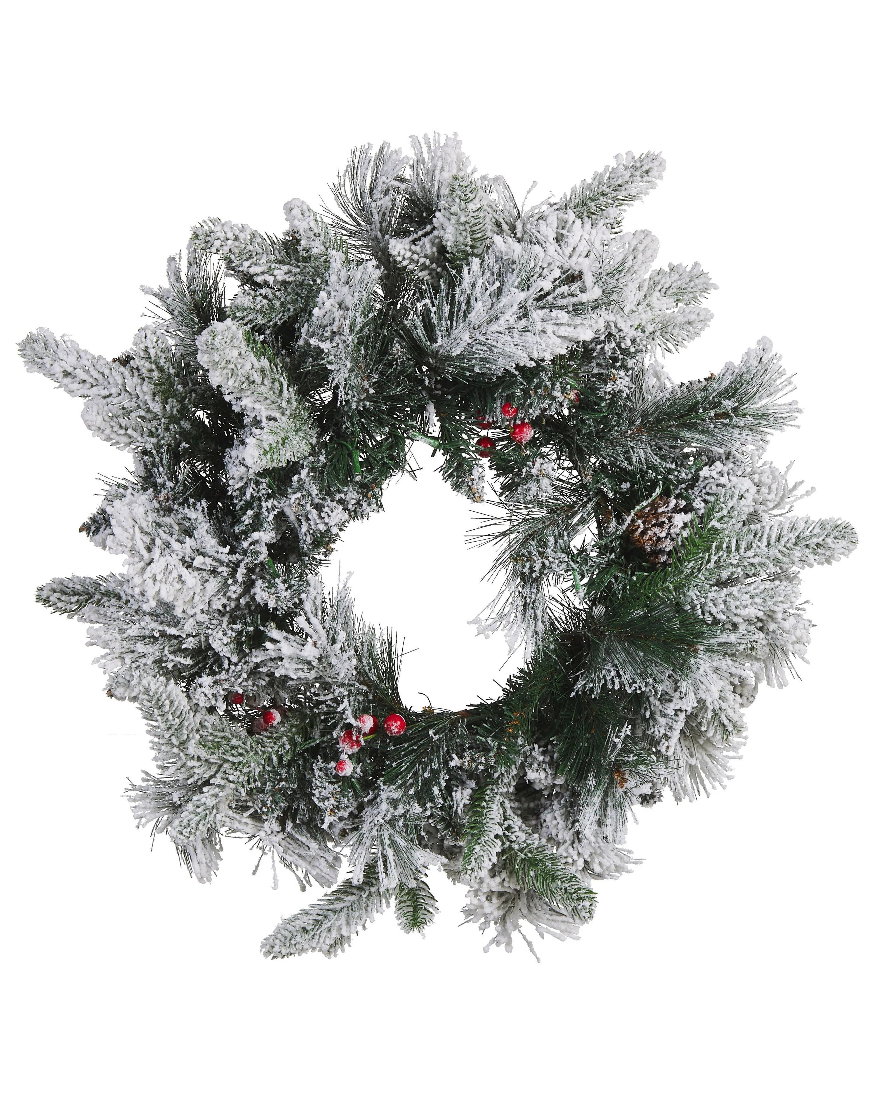 Besneeuwde kerstkrans LED WHITEHORN Wit 55 cm