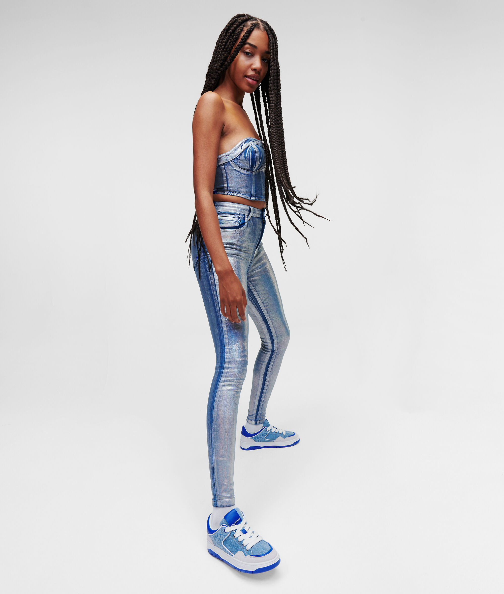 JEAN SKINNY MÉTALLISÉ TAILLE HAUTE KLJ