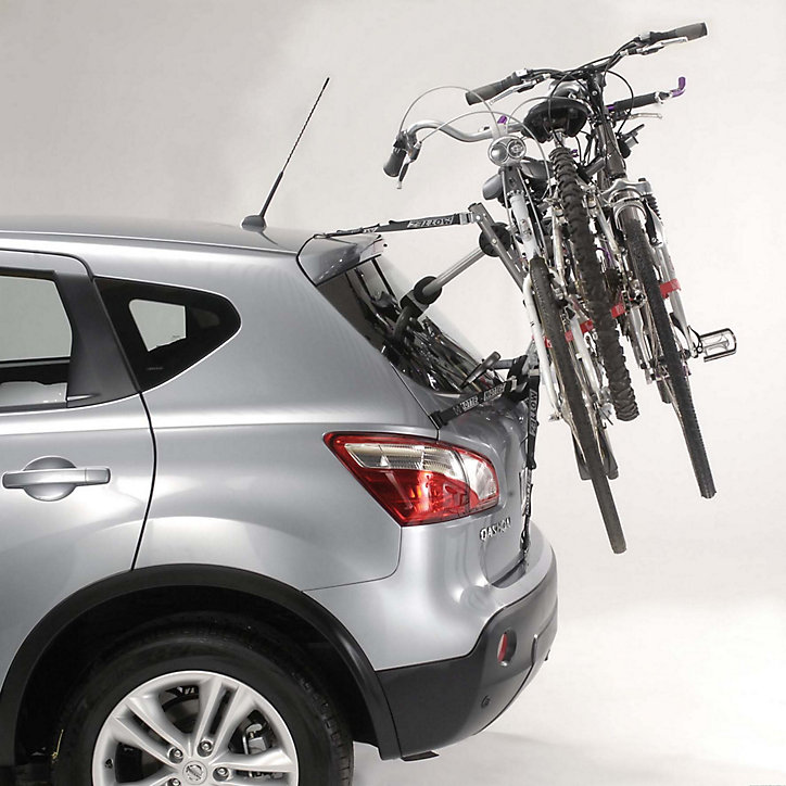 Porte-vélos pour voiture Mottez fixation à sangles capacité 3 vélos charge maxi 45 kg