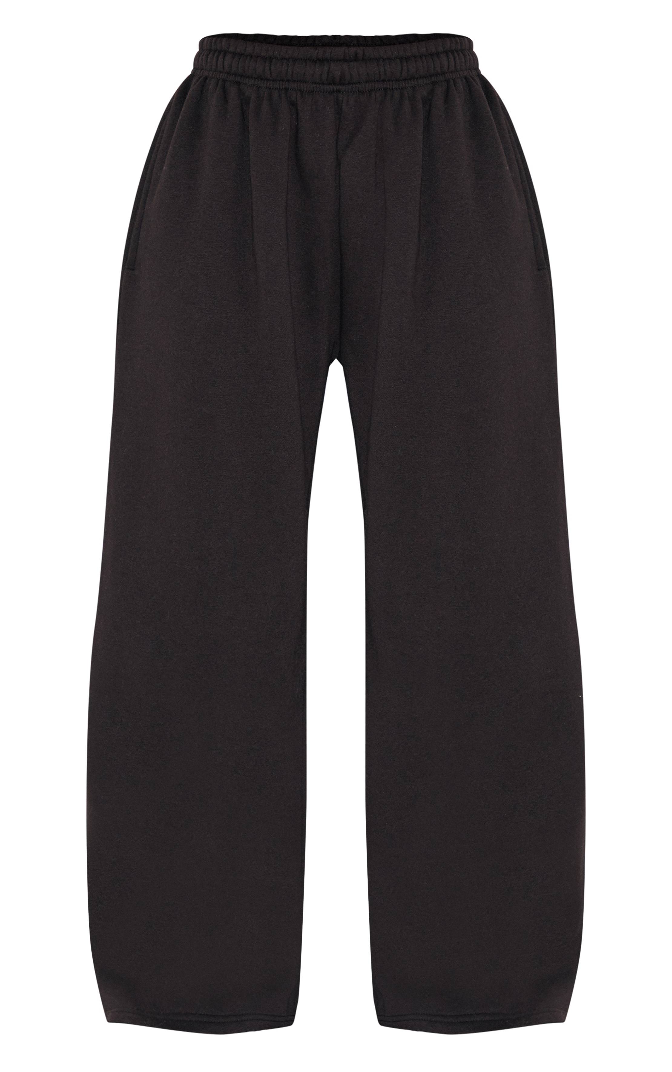Noir Jogging Petite Taille Haute Élastiquée À Jambes Extra Larges