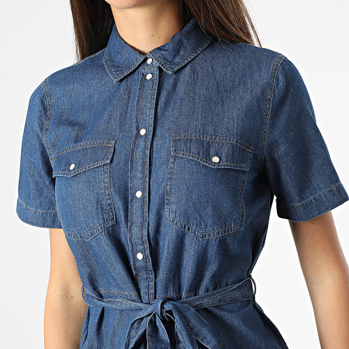 Robe Jean Manches Courtes Femme Bella Bleu Denim