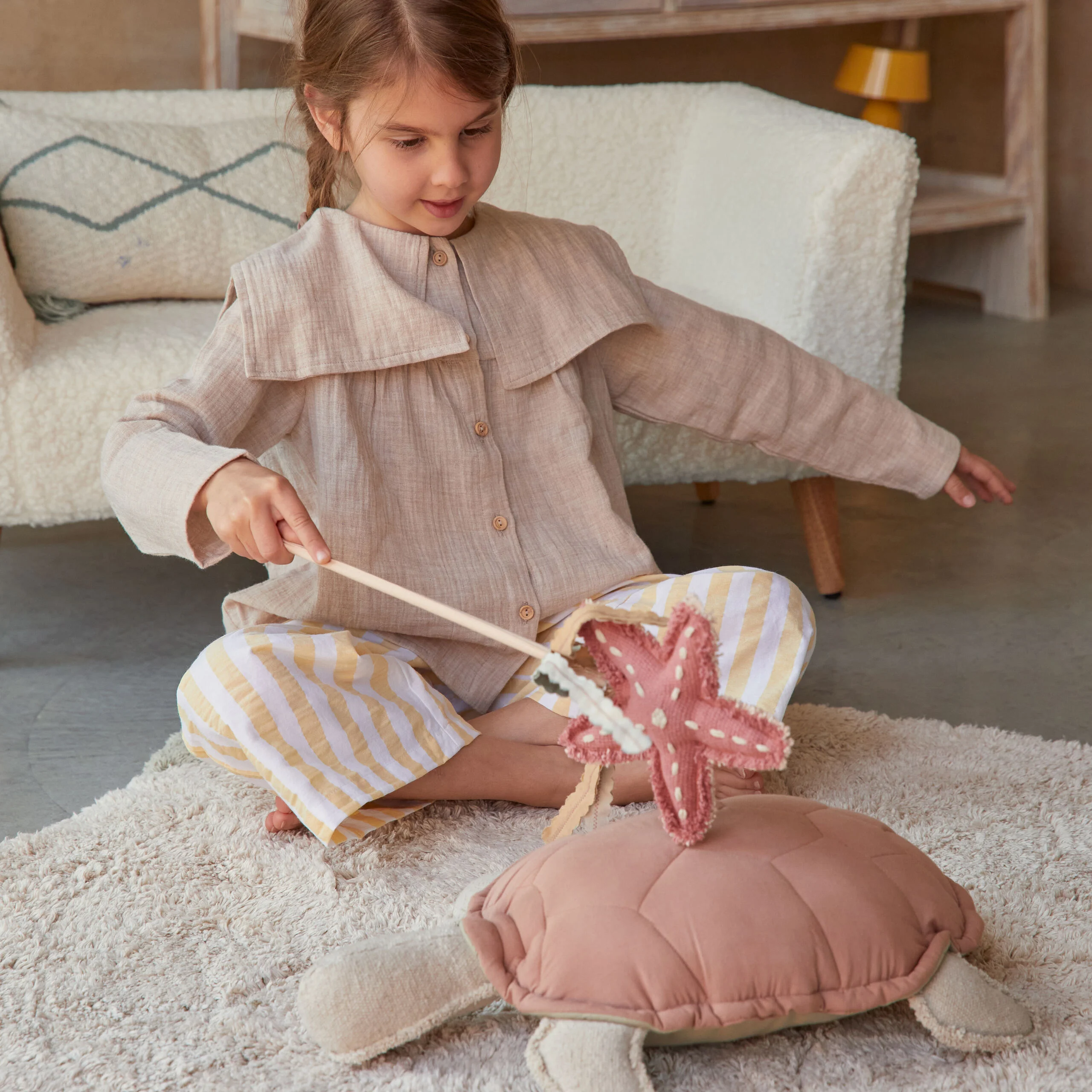 TORTUE - Panier en coton | Beige