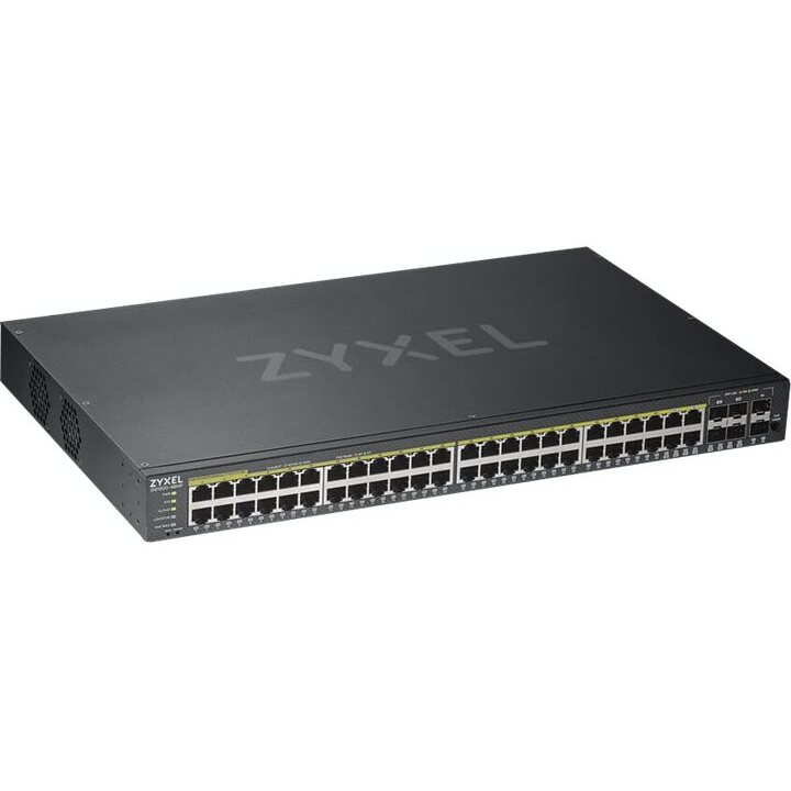 Zyxel GS1920-48HPV2 Géré Gigabit Ethernet (10/100/1000) Connexion Ethernet, supportant l'alimentation via ce port (PoE) Noir