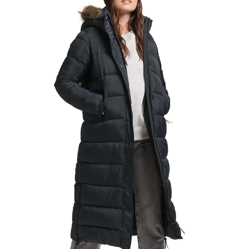 Superdry Doudoune longue Noire Femme Superdry Vintage