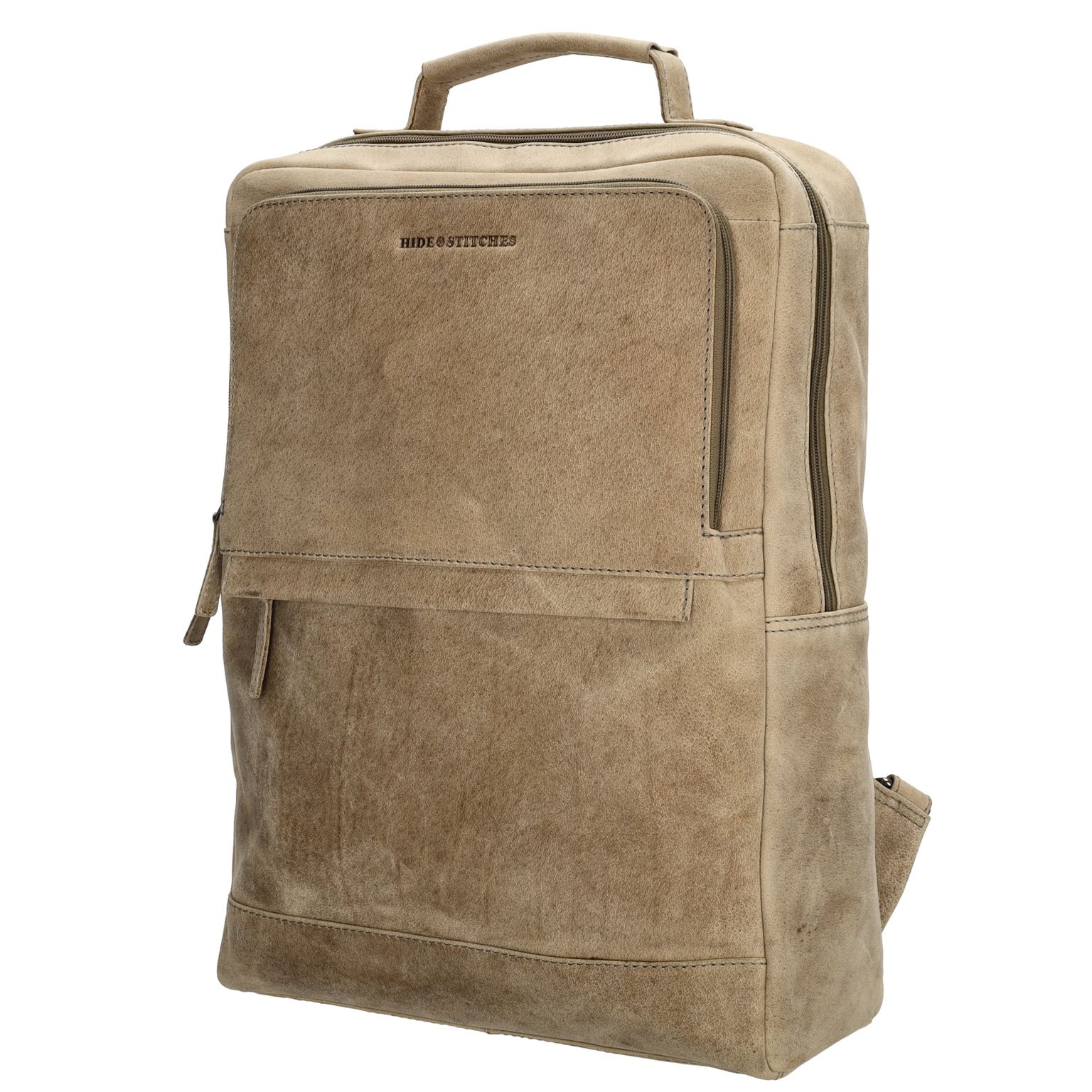 Hide & Stitches Idaho Rugzak Vierkant 15,6 inch Donkerzand