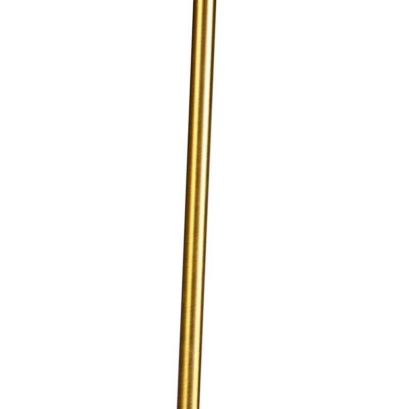 Vloerlamp brons met linnen kap taupe 45 cm verstelbaar - Parte