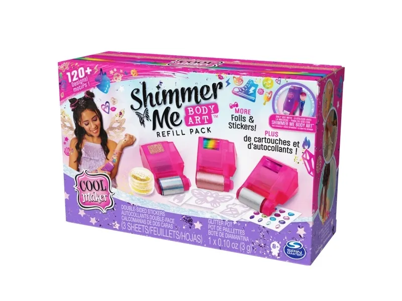 Cool Maker Shimmer Me Body Art Refill w. 3 rollers