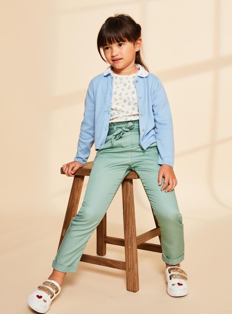 Cardigan bleu en coton