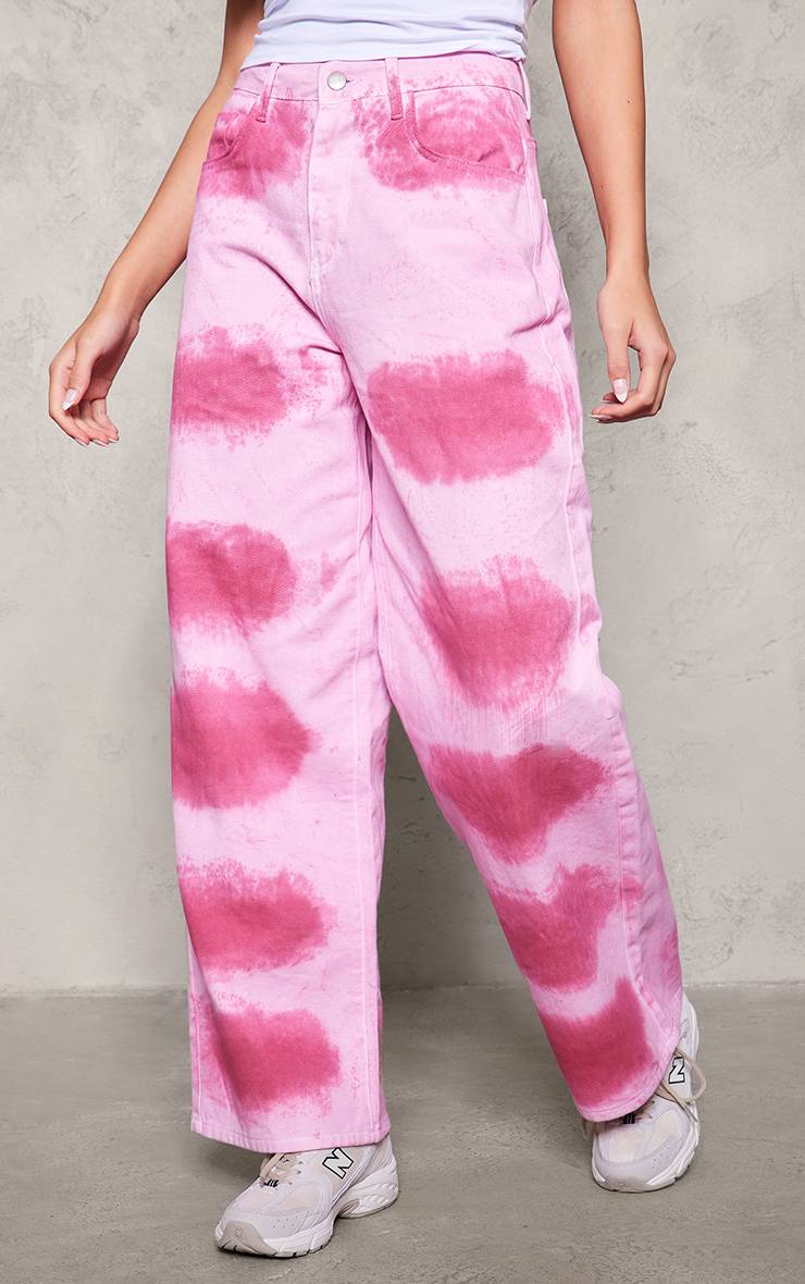 Rose Jean Large En Denim Tie Dye