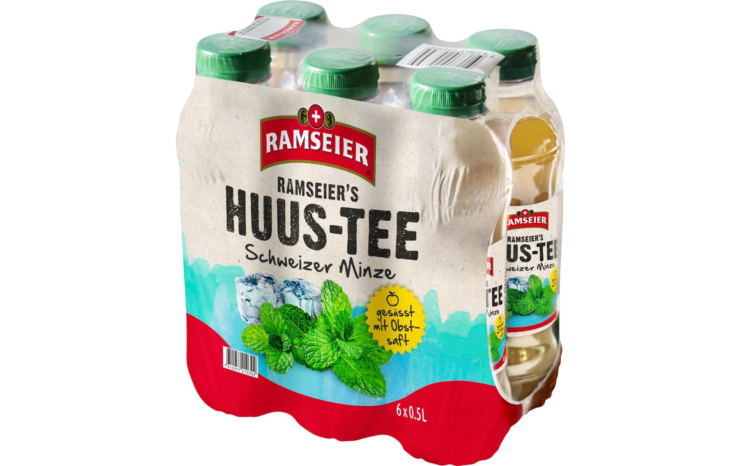 Huus-Tee Minze 6 Stück x 0.5 lKräutertee aus Minze mit Apfel- und Birnensaft