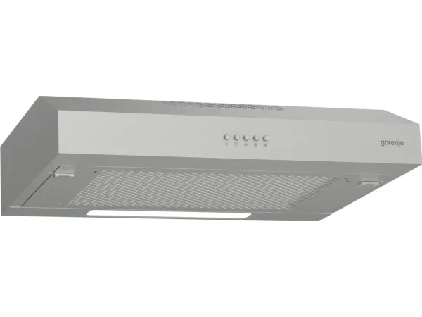 Gorenje Essential WHU629ES/S - Hætte - standard - bredde: 59.6 cm - dybde: 46.8 cm - udtrækning og recirkulation (-) - sølv