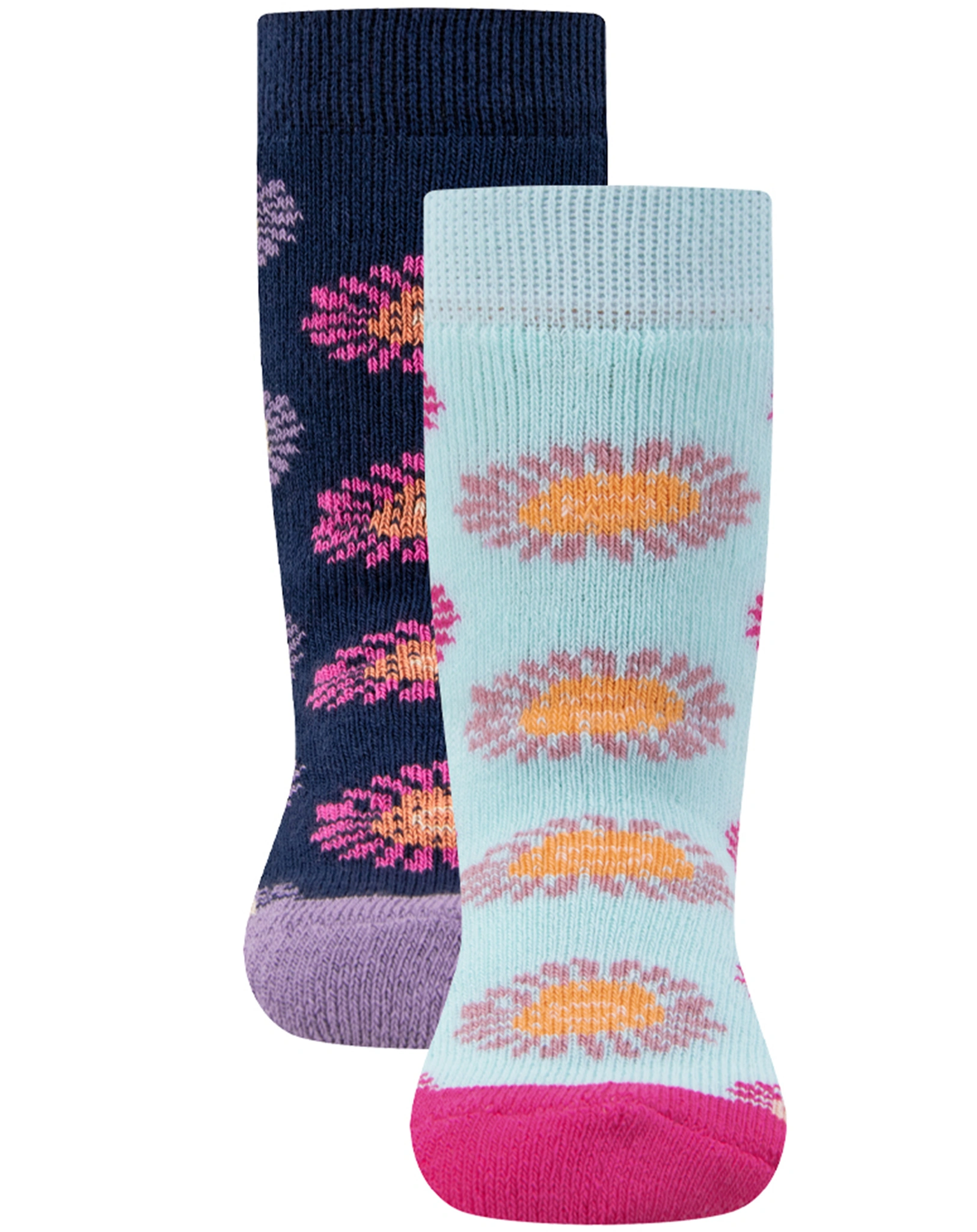 Stoppersocken SOFTSTEP BLUMEN 2er Pack in navy/perlgrau