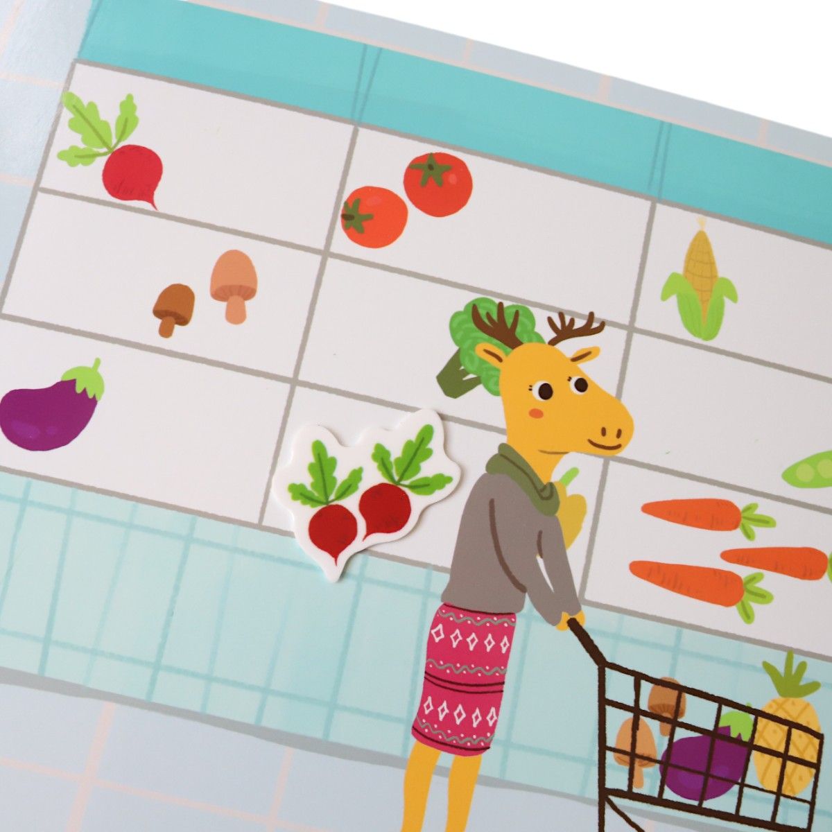 Livre stickers repositionnables Mon petit Marché Mercredi et Patati