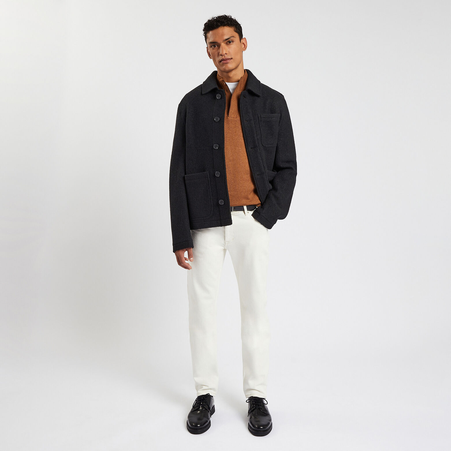 Veste 3 poches en laine Noir