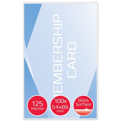 GBC - Pack de 100 pochettes de plastification - 2 x 125 microns - 54 x 86 mm - brillant
