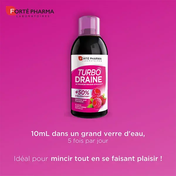 Forté Pharma TurboDraine Framboesa Emagrecimento Drenagem Eliminação 500ml