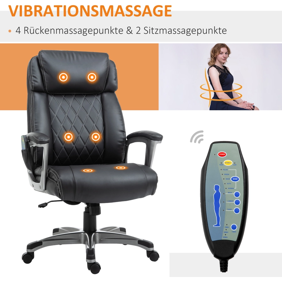 Vinsetto Bürostuhl  mit Massagefunktion schwarz