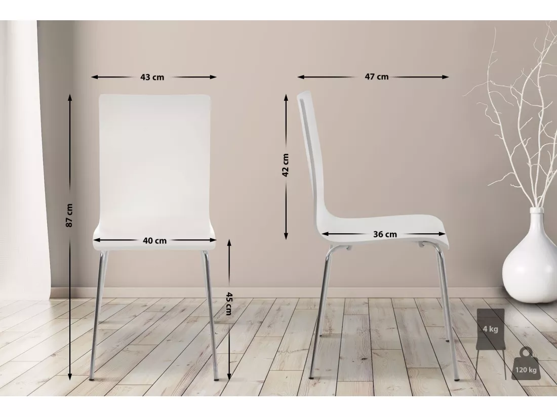 Lot de 2 Chaise de conférence - Bois & Antique - Blanc - PEPE