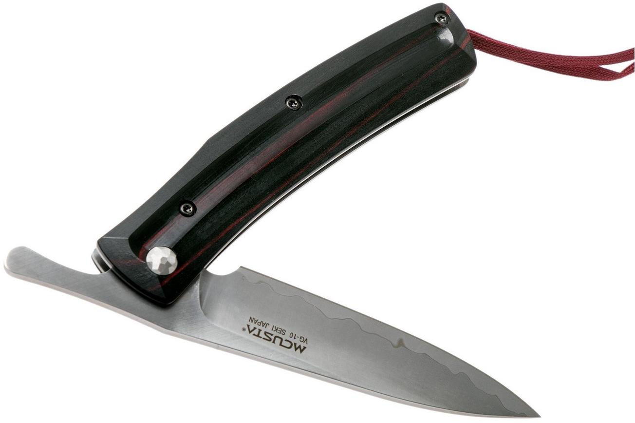 Mcusta MC-191C Friction Folder, Black-Red Wood, herenmes