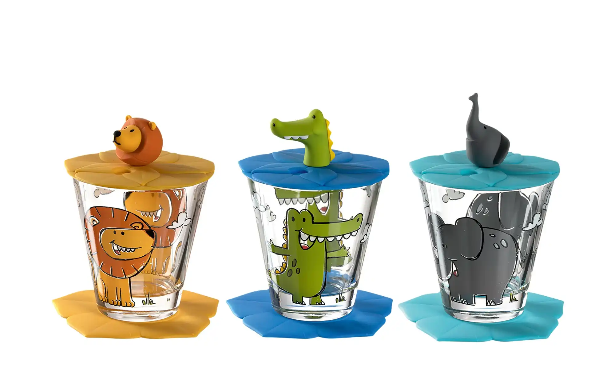 LEONARDO Kinder Trink - Set 9-tlg. Löwe / Krokodil / Elefant Bambini