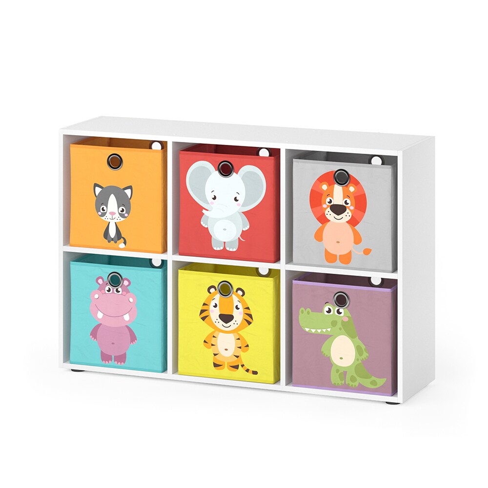 Vicco Raumteiler Regal Bücherregal Weiß 6 Fächer Standregal Kinder-Faltboxen