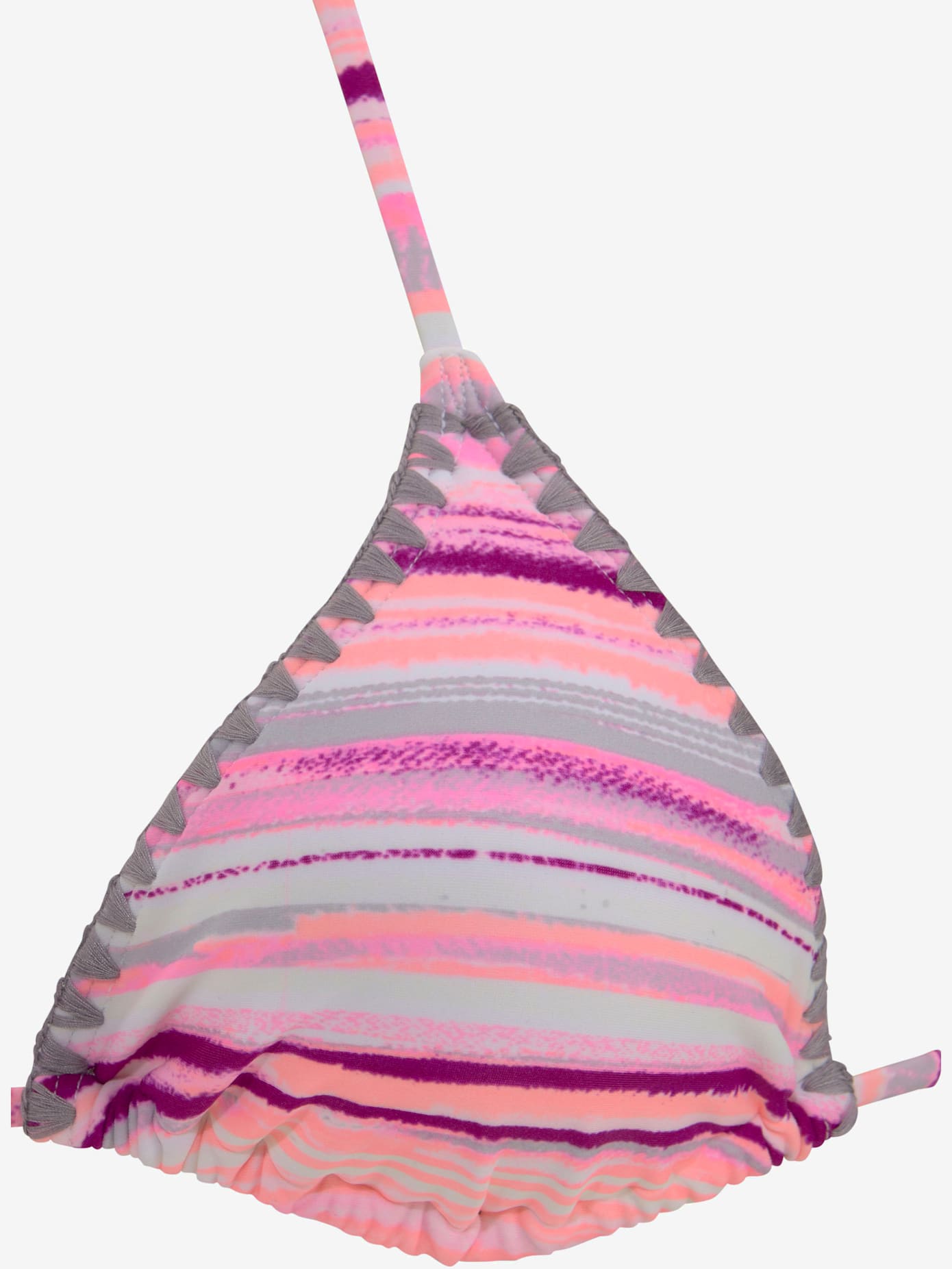 Bikini triangle design rayé coloré