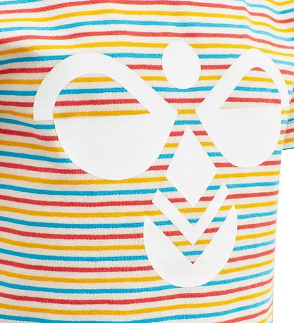 Hummel T-shirt - hmlAlex - Hvid m. Striber