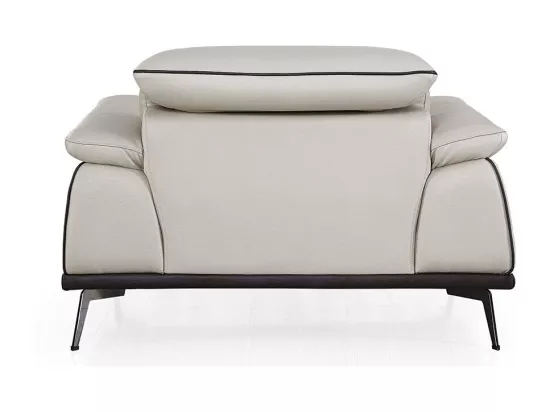 Fauteuil cuir Design ELLIE Beige