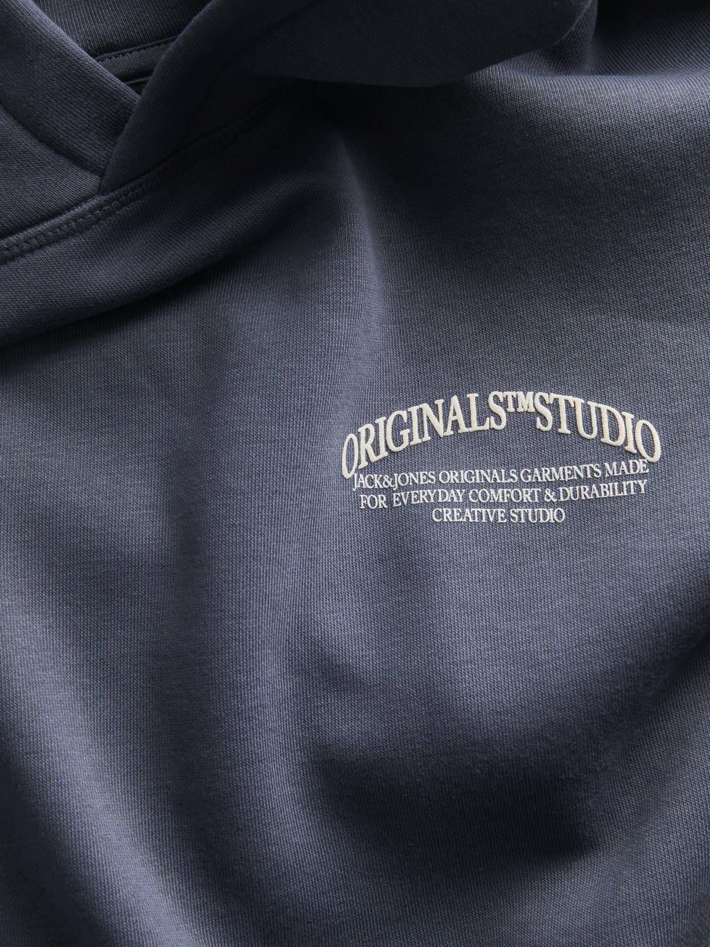 JACK & JONES hoodie JORFREDERIKSBERG MARGATE met backprint donkerblauw
