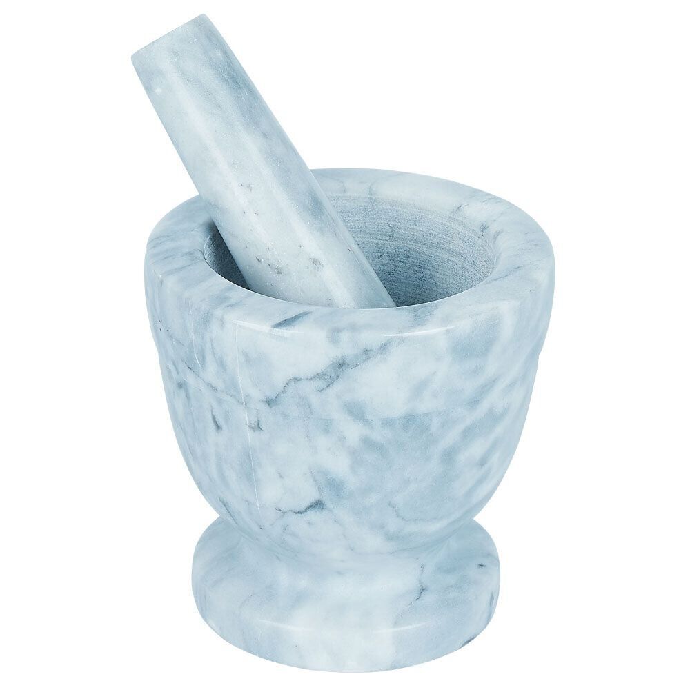 Mortier avec pilon effet marbre gris Ø10,5xH10cm